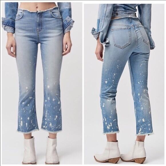 Free People NWT The Cropped Bootcut Bleached Size 25 - Picture 2 of 11
